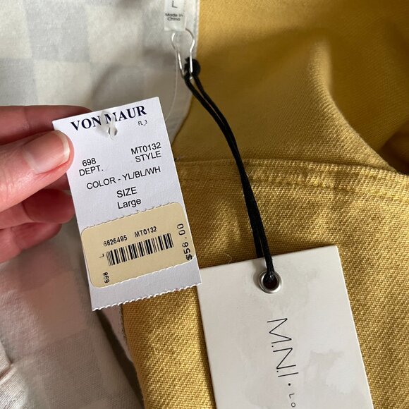 NWT M.N.I LA Sz L Black White Yellow Colorblock Cropped Stretch Denim Jacket - Picture 6 of 10